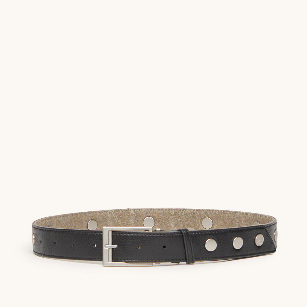 Hammitt | Women's Charlie Reversible Belt Lrg - Black / Pew / Brushed Silver Hammitt | Women's Charlie Reversible Belt Lrg - Black / Pew / Brushed Silver