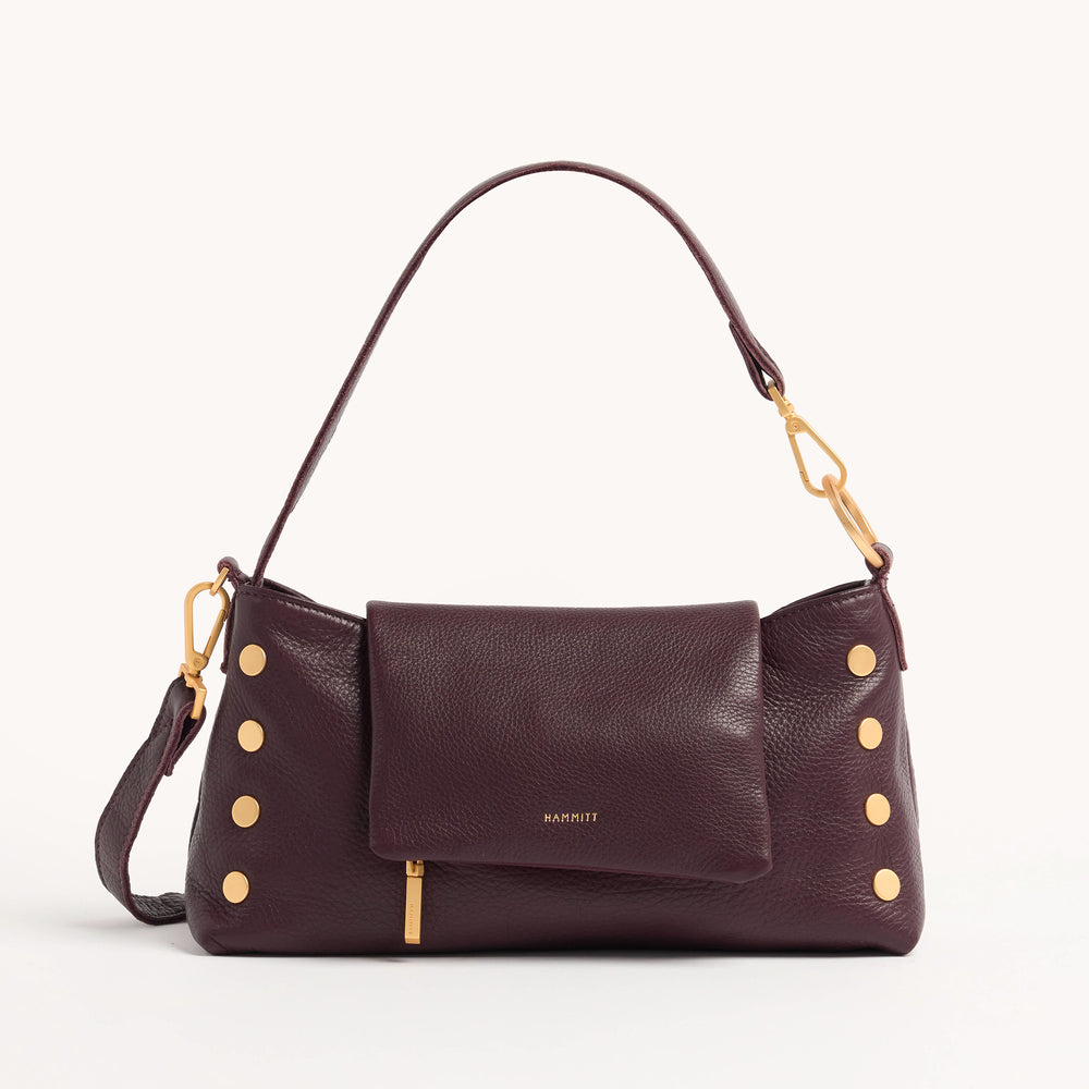 Hammitt | Women's Vip Satchel - Cabernet Pebble / Brushed Gold