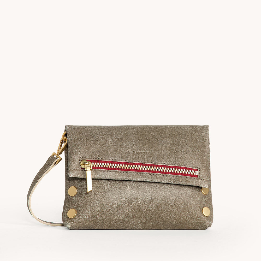 Hammitt | Women's Vip Sml - Pewter / Brushed Gold Red Zip