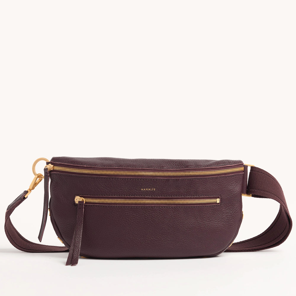 Hammitt | Women's Charles Crossbody Lrg - Cabernet Pebble / Brushed Gold