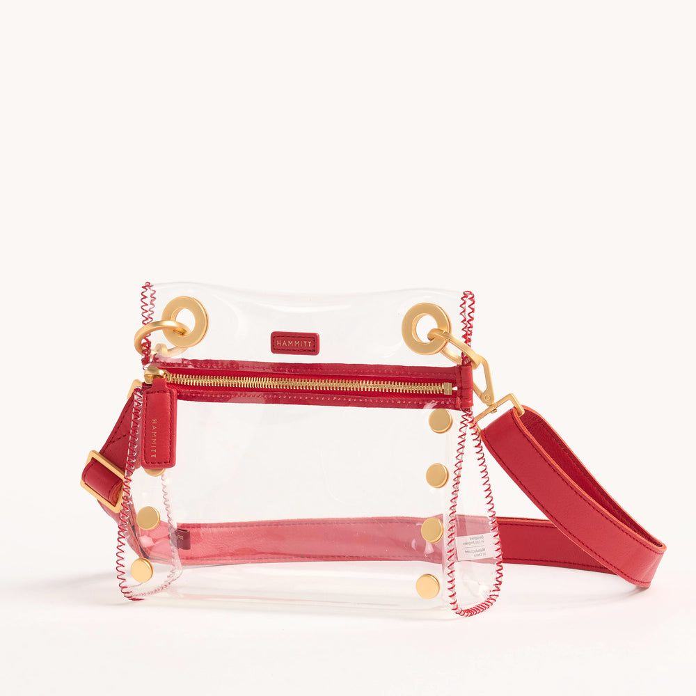 Hammitt | Women's Tony Sml - Clear Poppy Red / Brushed Gold