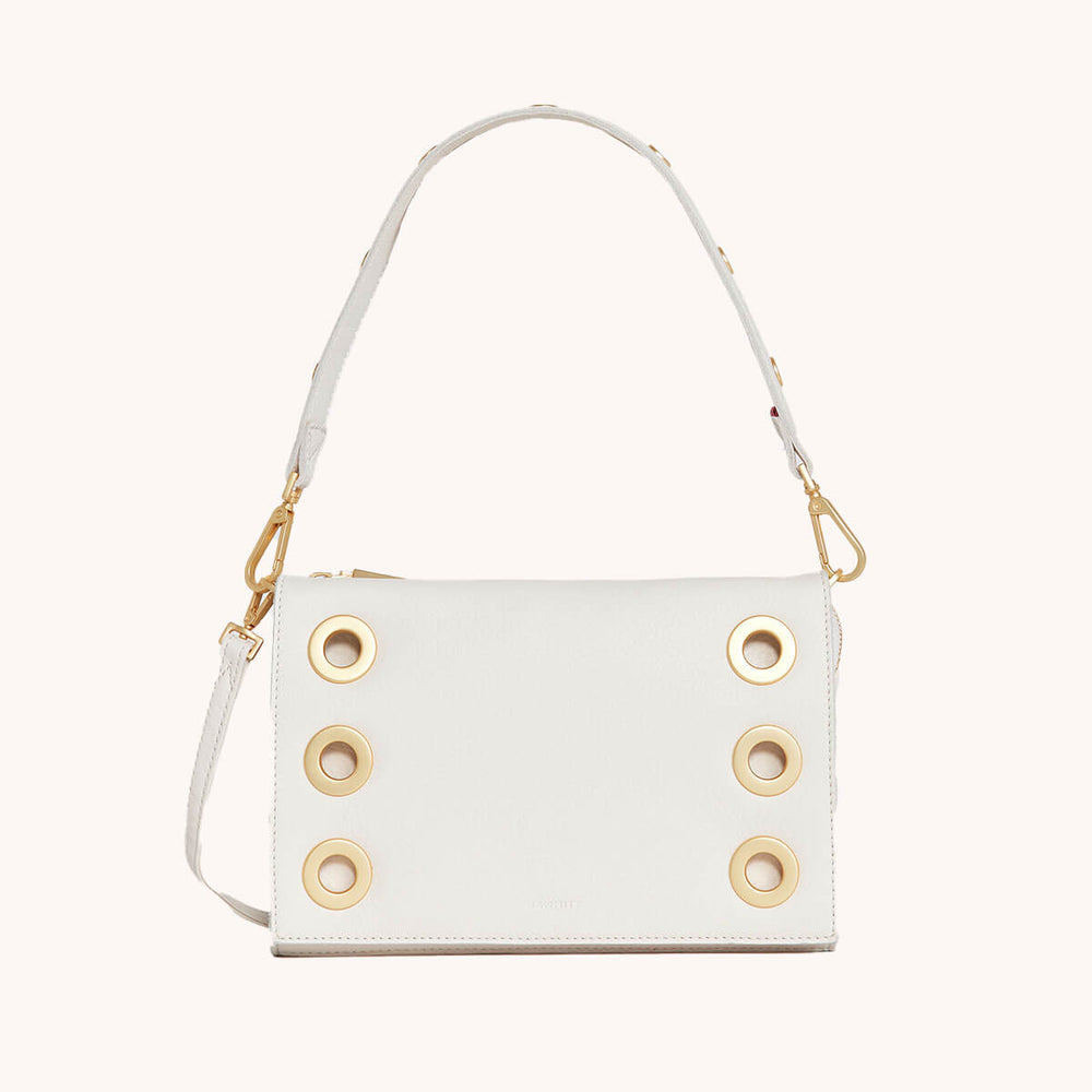 Hammitt | Women's Montana Clutch Sml - Calla Lily White / Brushed Gold
