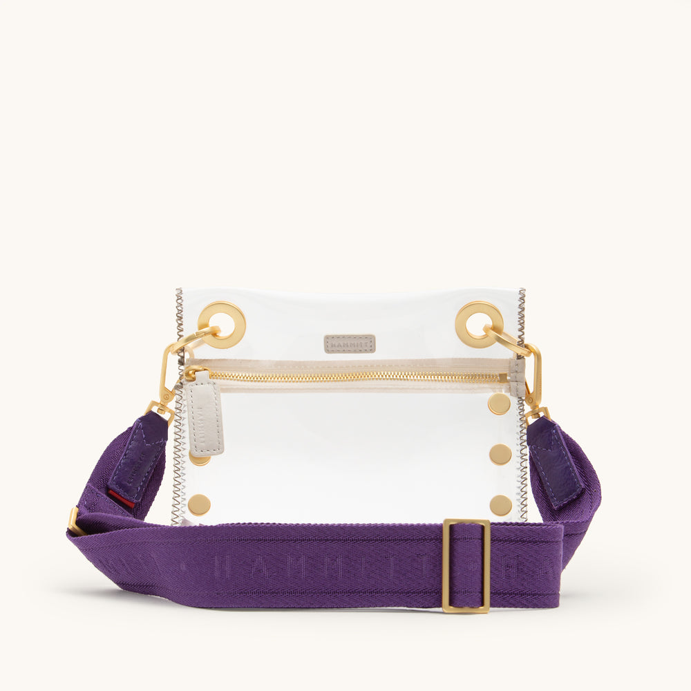 Hammitt | Women's Webbing Crossbody Strap - Game Day Purple / Brushed Gold