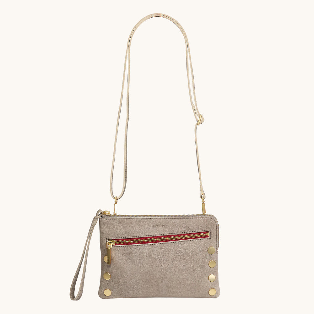 Hammitt | Women's Nash Sml - Pewter / Brushed Gold Red Zip