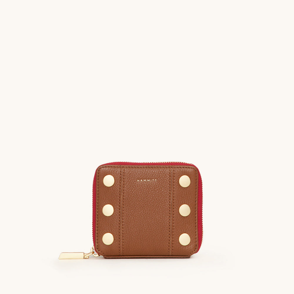 Hammitt | Women's 5 North - Mahogany Pebble / Brushed Gold Red Zip