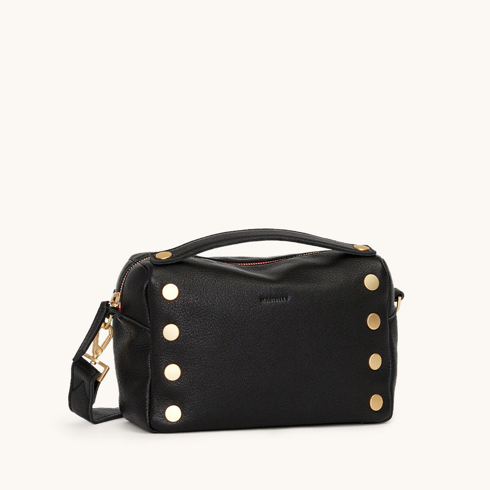 Hammitt | Women's Evan Crossbody Sml - Black / Brushed Gold Red Zip