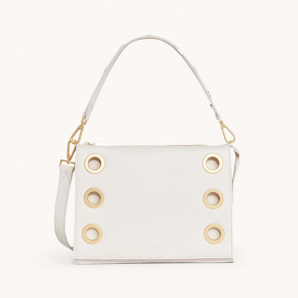 Hammitt | Women's Montana Clutch Lrg - Calla Lily White / Brushed Gold