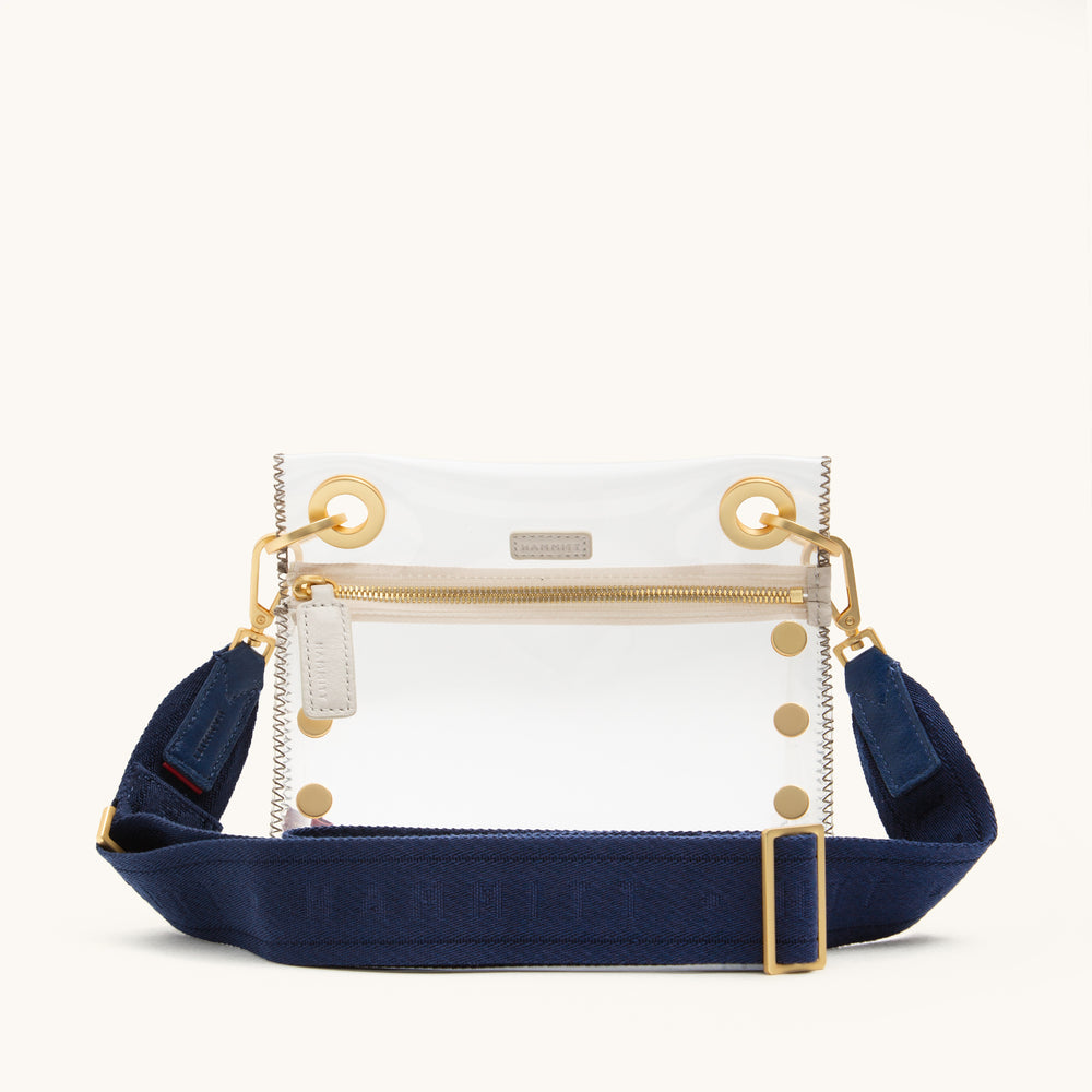 Hammitt | Women's Webbing Crossbody Strap - Riviera Navy / Brushed Gold