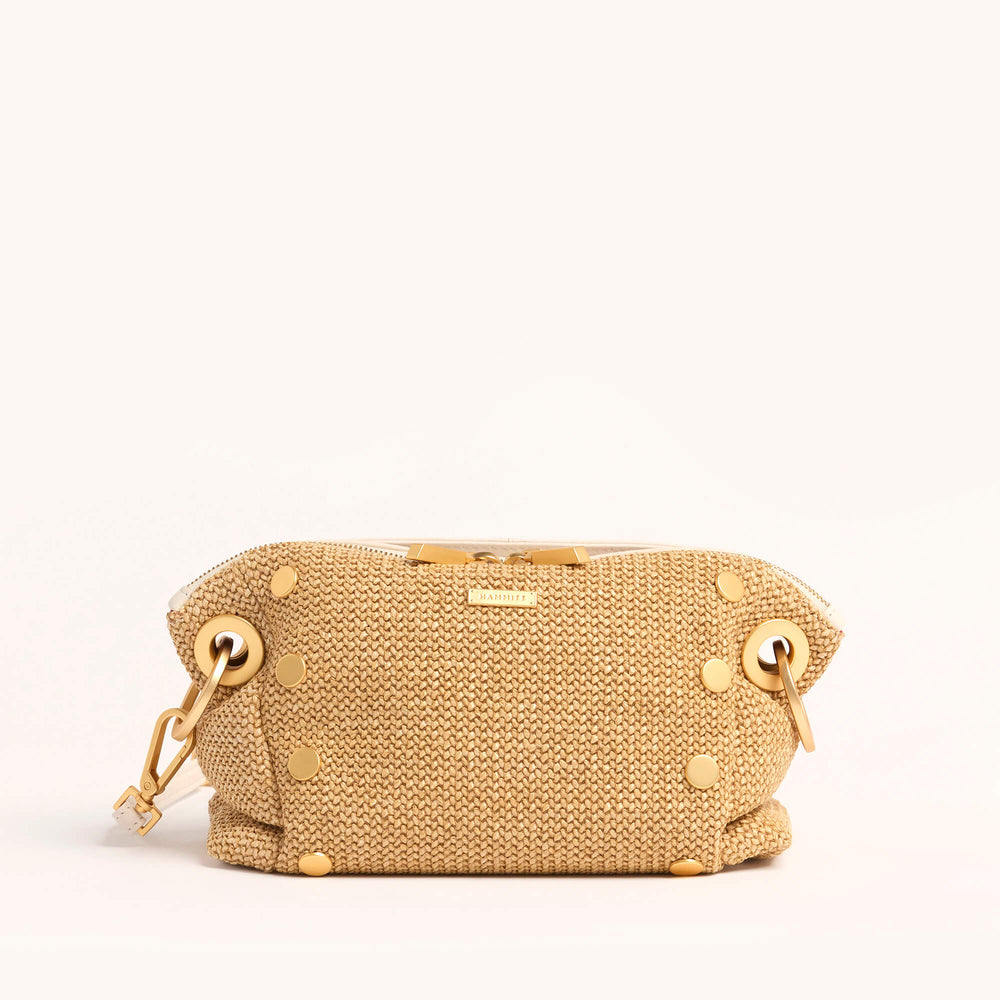 Hammitt | Women's Daniel Crossbody Clutch - Calla Lily White Raffia / Brushed Gold