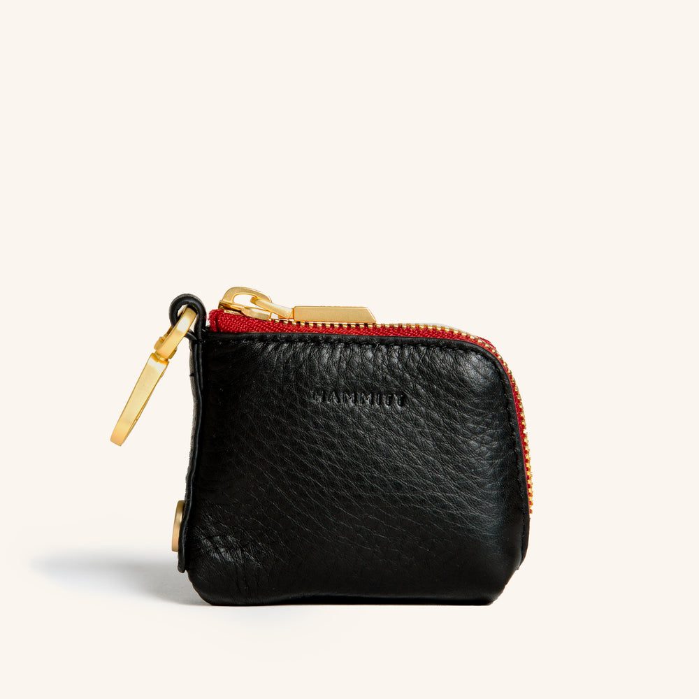 Hammitt | Women's Syd Pouch - Black / Brushed Gold Red Zip