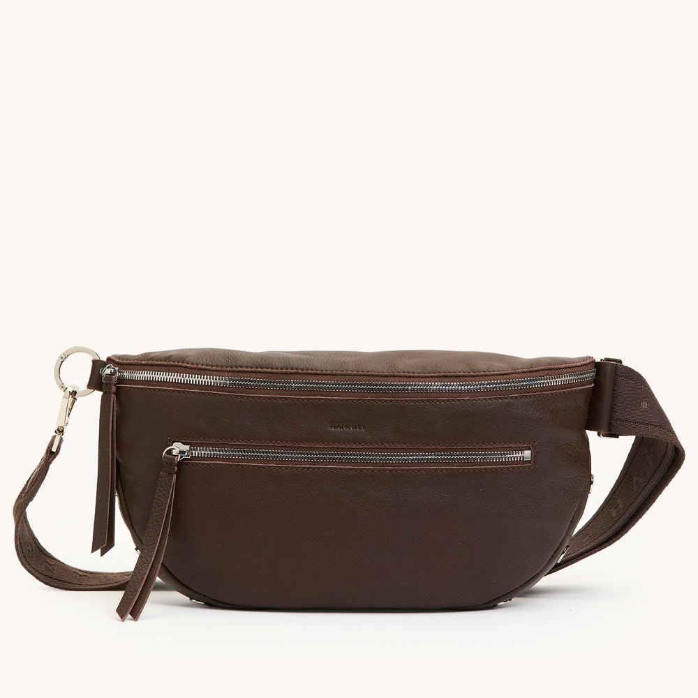 Hammitt | Women's Charles Crossbody Lrg - Espresso Pebble / Silver
