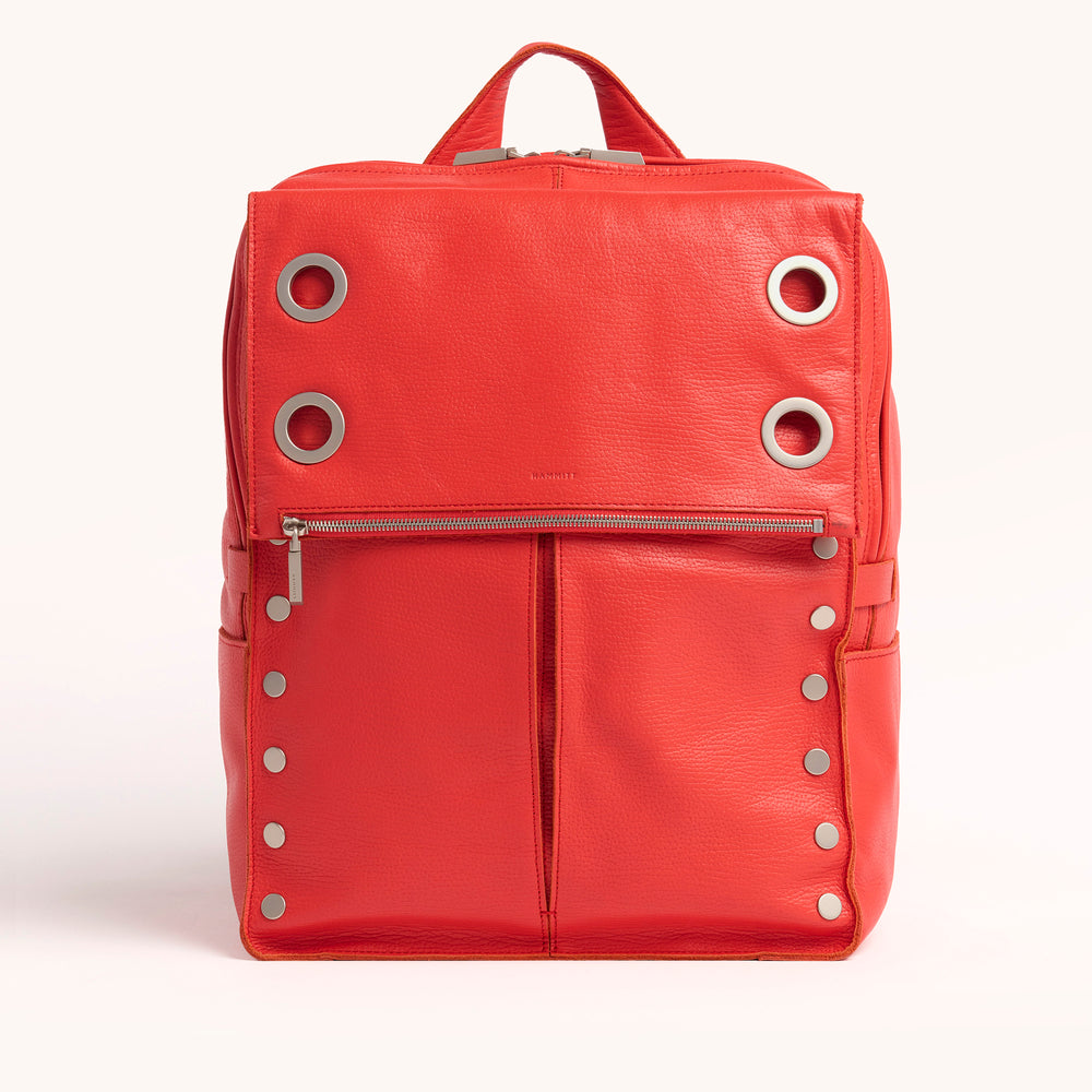 Hammitt | Women's Montana Backpack - Lighthouse Red / Brushed Silver