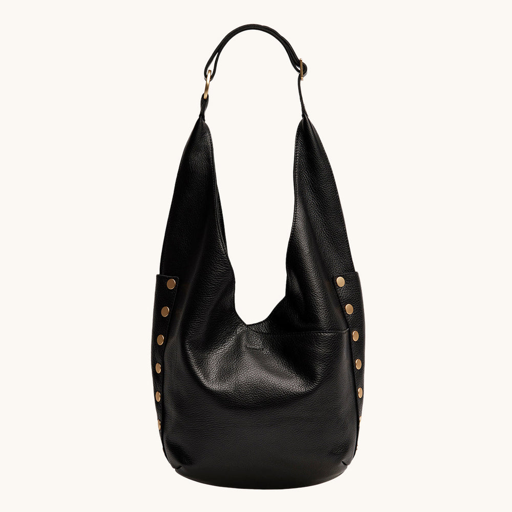 Hammitt | Women's Tom Lrg - Black / Brushed Gold Red Zip