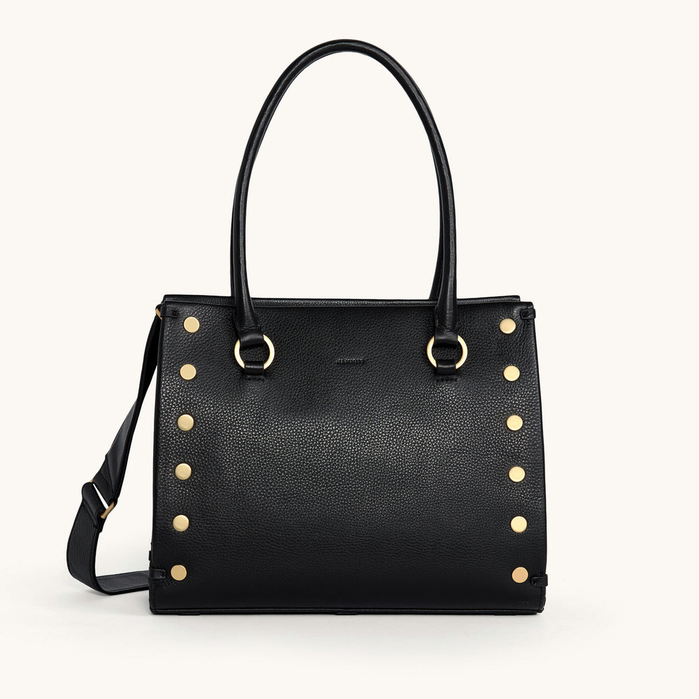 Hammitt | Women's Allen Lrg - Black / Brushed Gold Red Zip