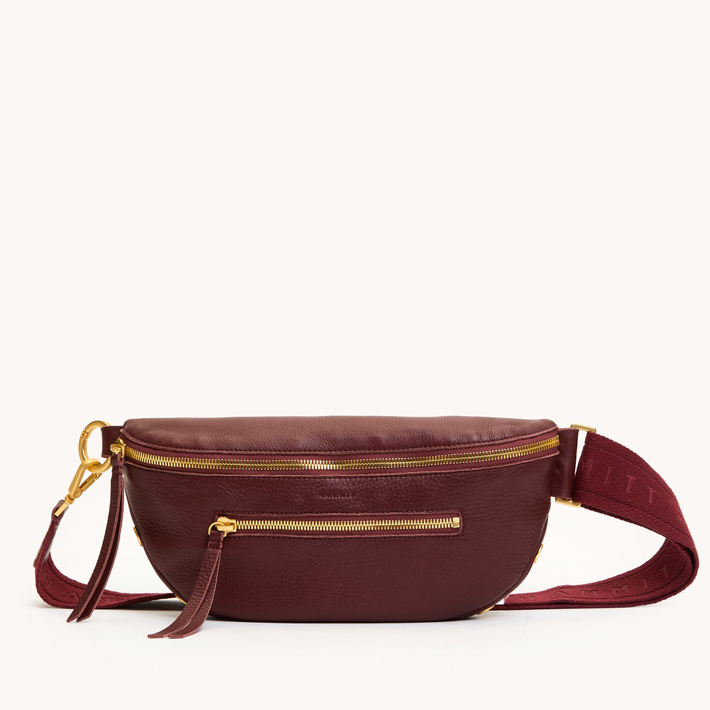 Hammitt | Women's Charles Crossbody Med - Cherrywood Pebble / Brushed Gold