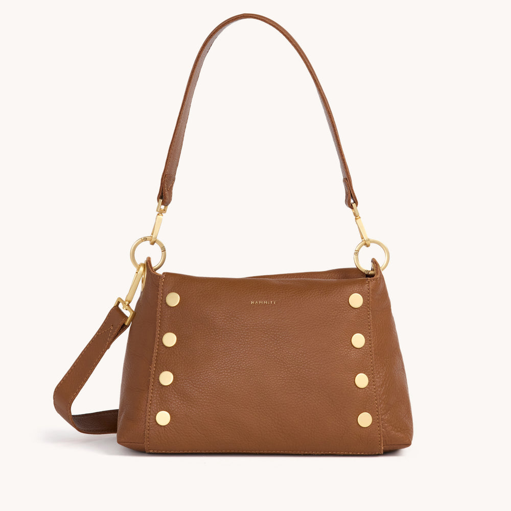 Hammitt | Women's Bryant Med - Mahogany Pebble / Brushed Gold Red Zip