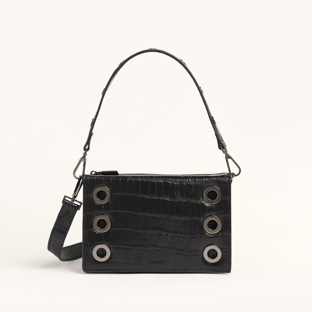 Hammitt | Women's Montana Clutch Sml - Evening Crocco / Gunmetal