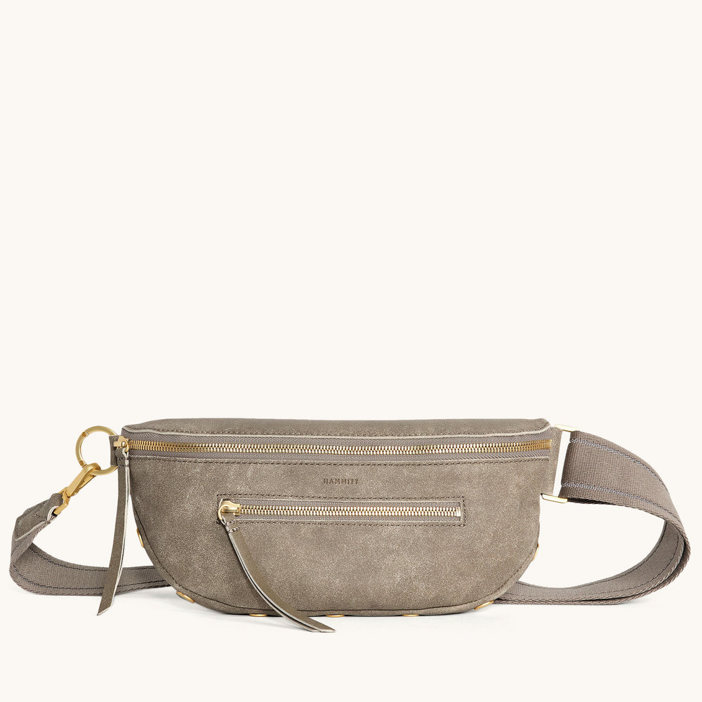 Hammitt | Women's Charles Crossbody Med - Pewter / Brushed Gold