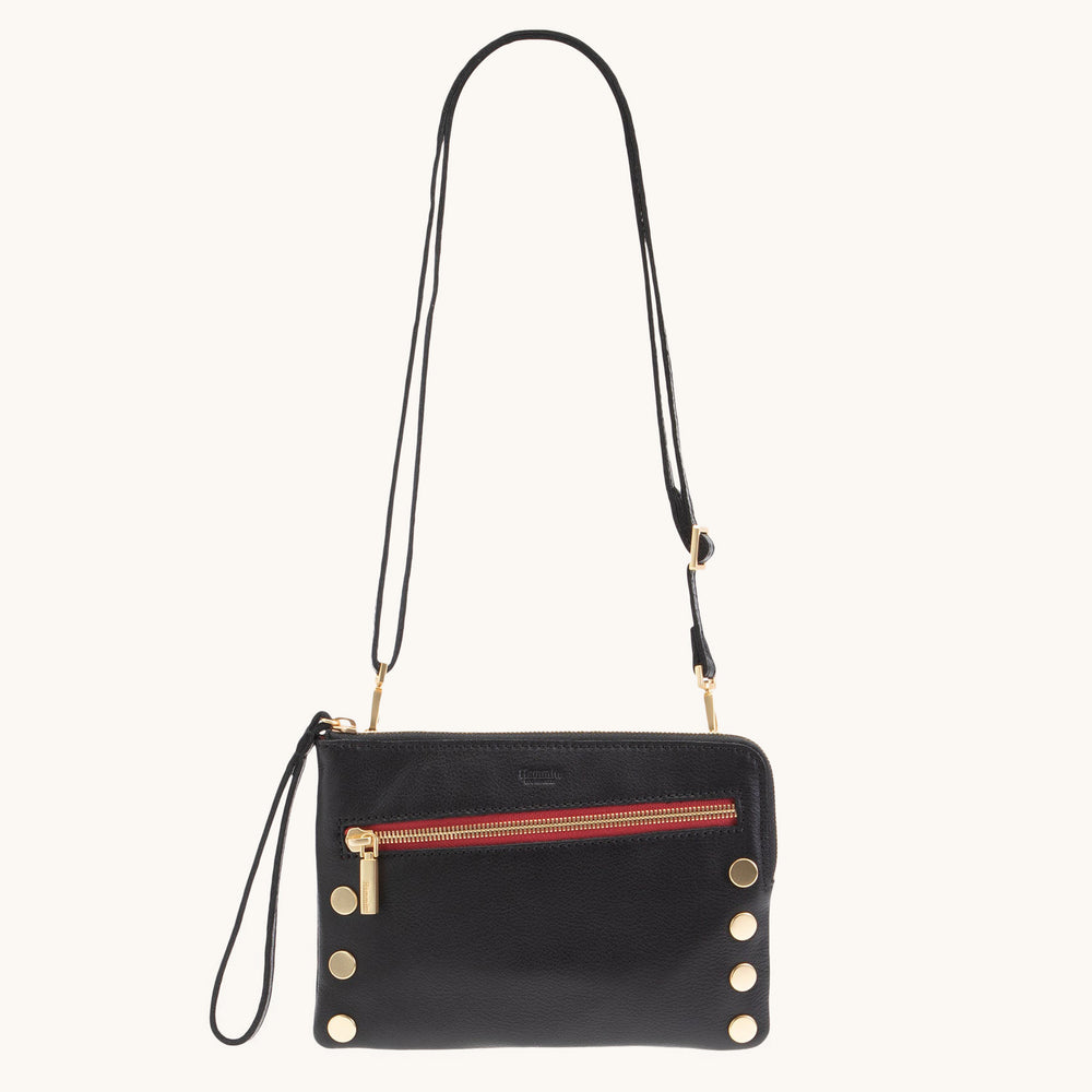 Hammitt | Women's Nash Sml - Black / Brushed Gold Red Zip