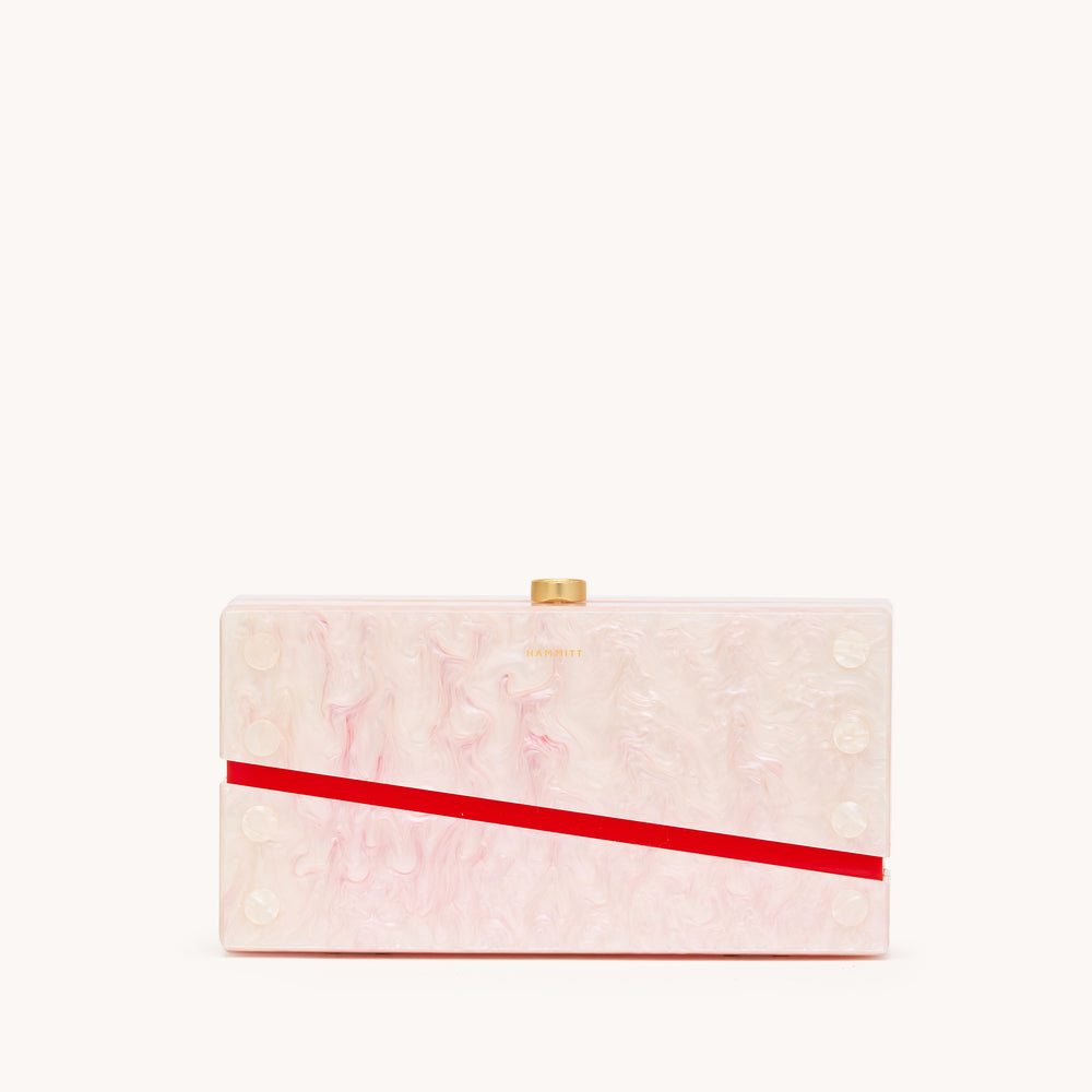 Hammitt | Women's Soiree Clutch Med - Carrara Blush / Brushed Gold