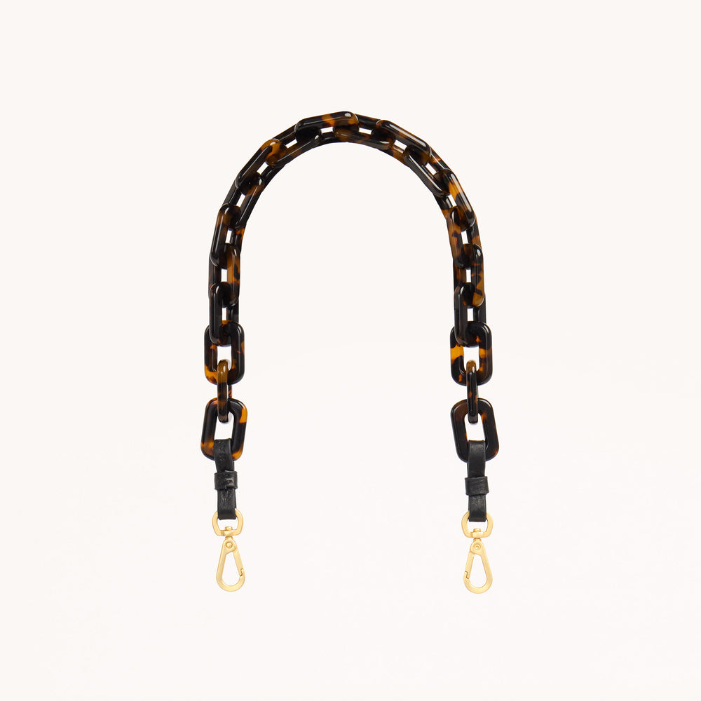 Hammitt | Women's Tortoise Shell Shoulder Strap - Black / Brushed Gold