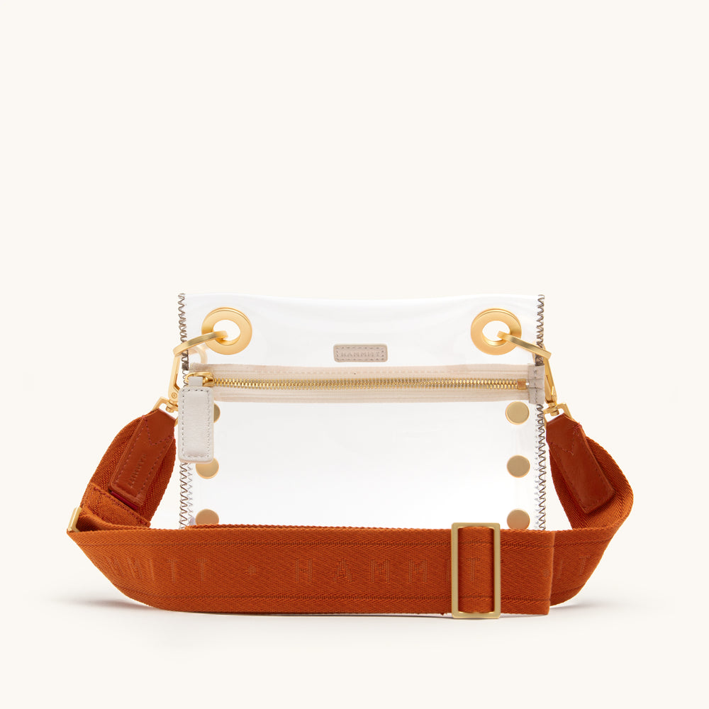Hammitt | Women's Webbing Crossbody Strap - Candlelight Orange / Brushed Gold