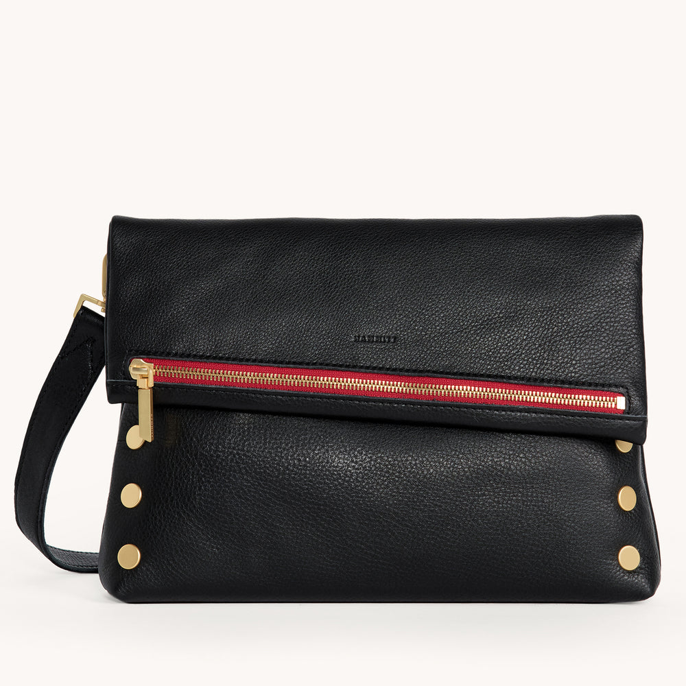 Hammitt | Women's Vip Lrg - Black / Brushed Gold Red Zip