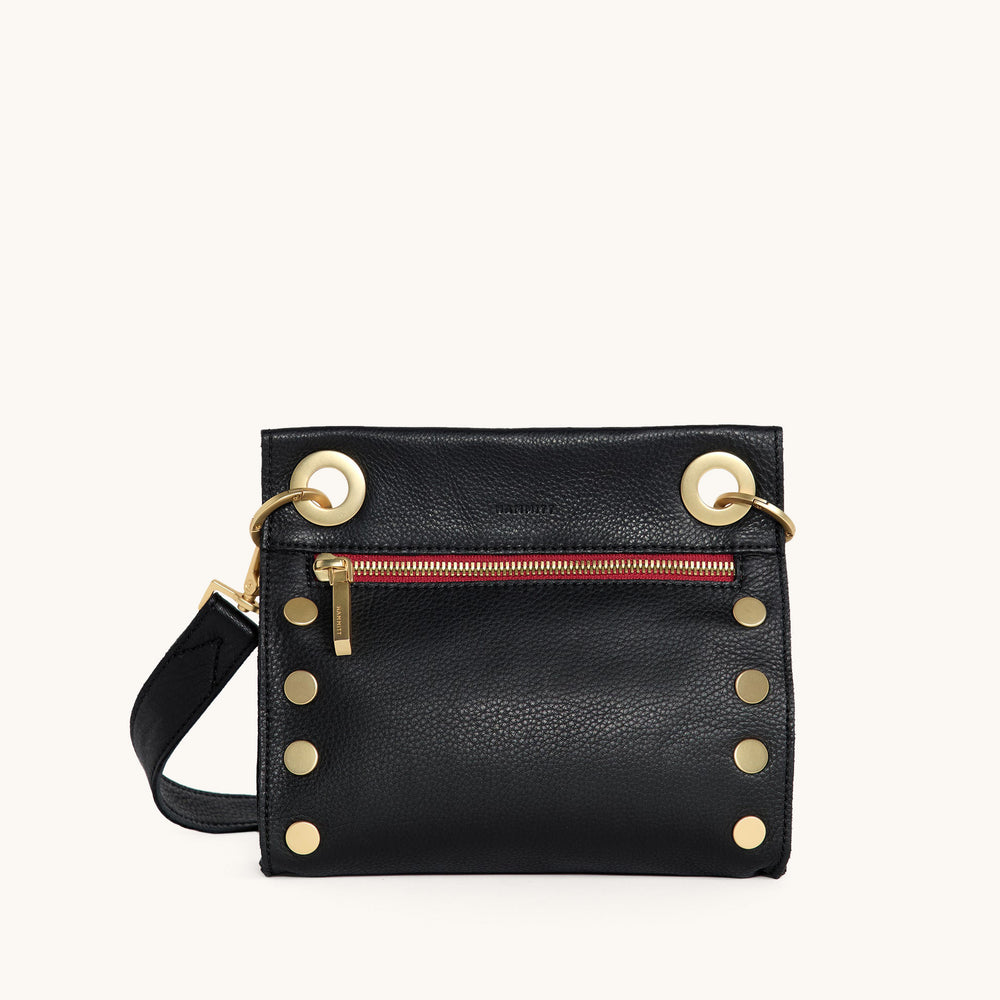 Hammitt | Women's Tony Sml - Black / Brushed Gold Red Zip