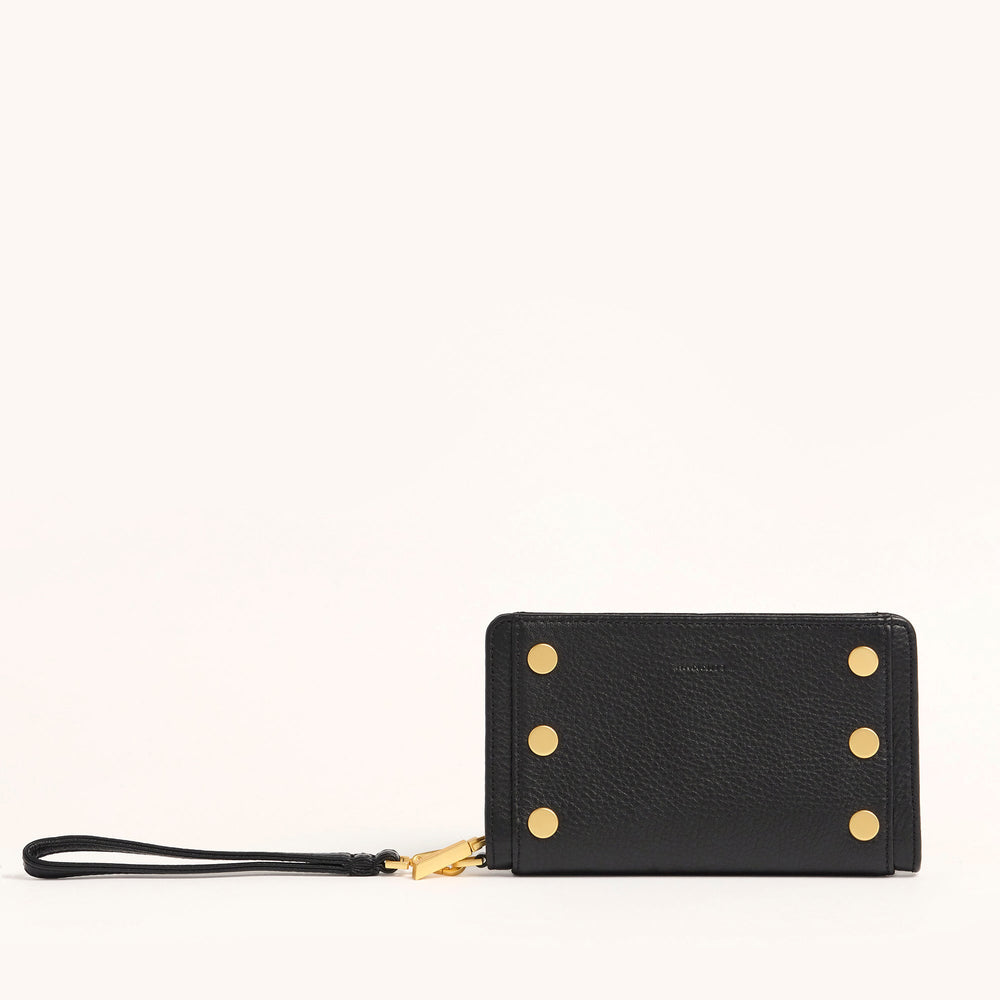 Hammitt | Women's Bryant Wallet - Black / Brushed Gold Red Zip