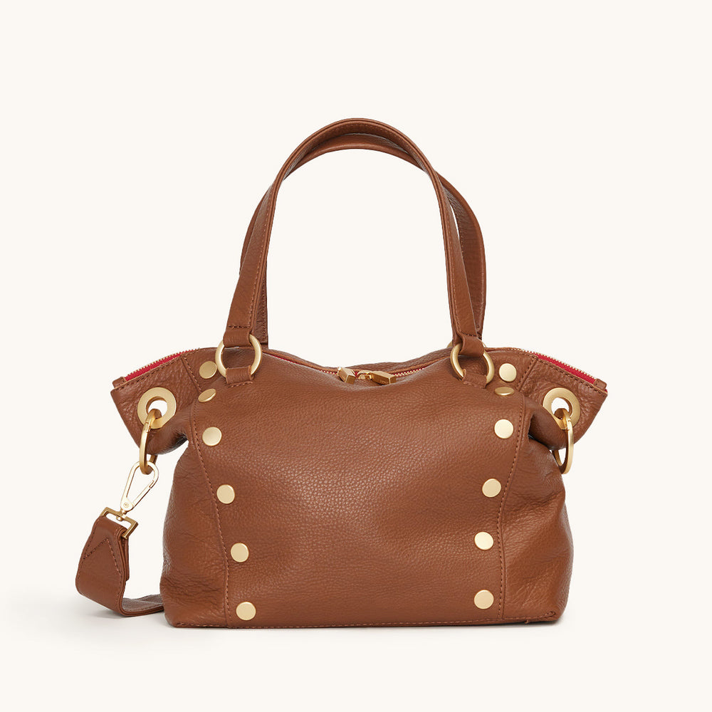 Hammitt | Women's Daniel Med - Mahogany Pebble / Brushed Gold Red Zip