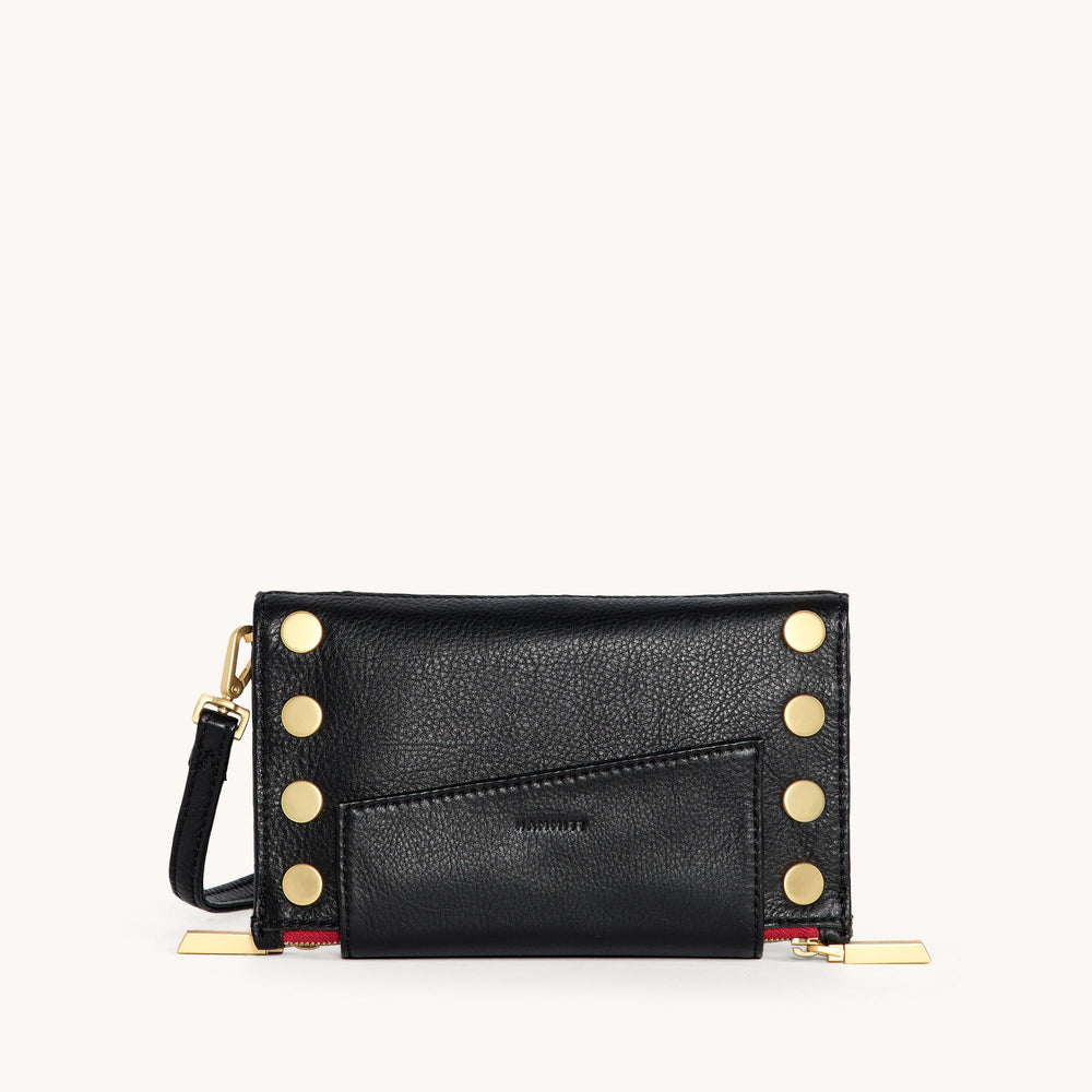 Hammitt | Women's Levy - Black / Brushed Gold Red Zip Hammitt | Women's Levy - Black / Brushed Gold Red Zip
