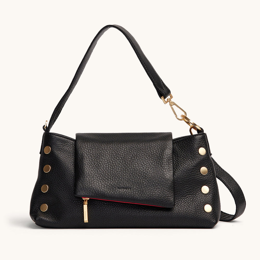 Hammitt | Women's Vip Satchel - Black / Brushed Gold Red Zip