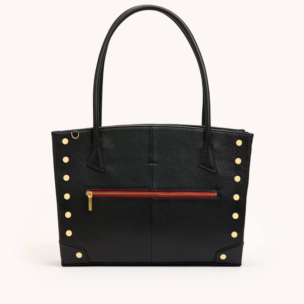 Hammitt | Women's Elle Work Carry - Black / Brushed Gold Red Zip