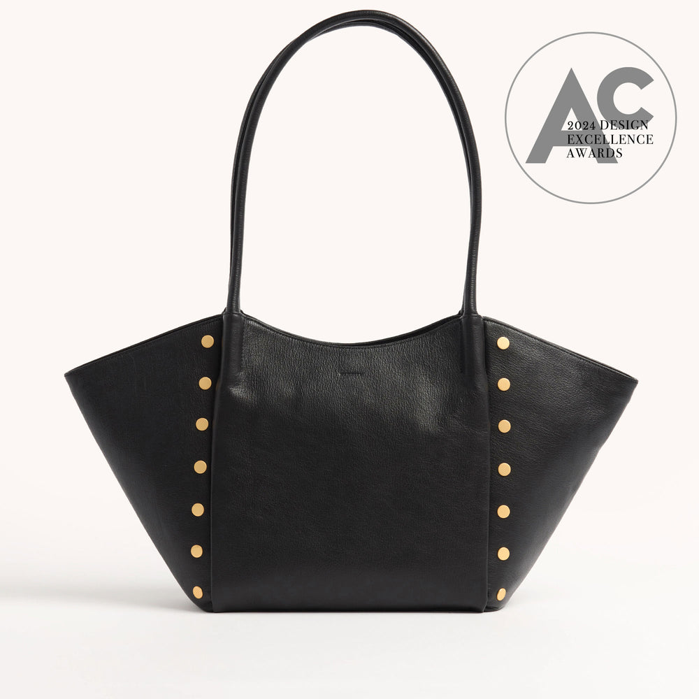 Hammitt | Women's Paul Lrg - Black Press / Brushed Gold Red Zip