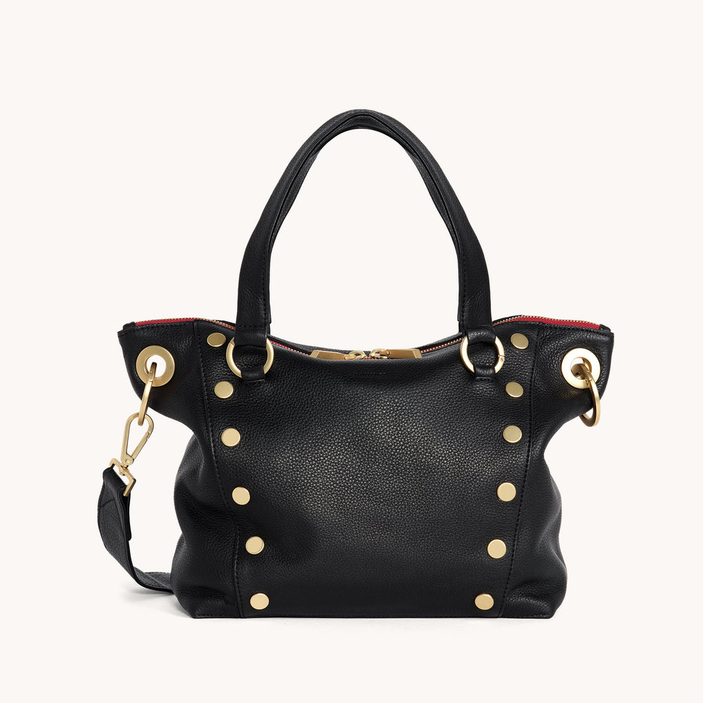 Hammitt | Women's Daniel Med - Black / Brushed Gold Red Zip