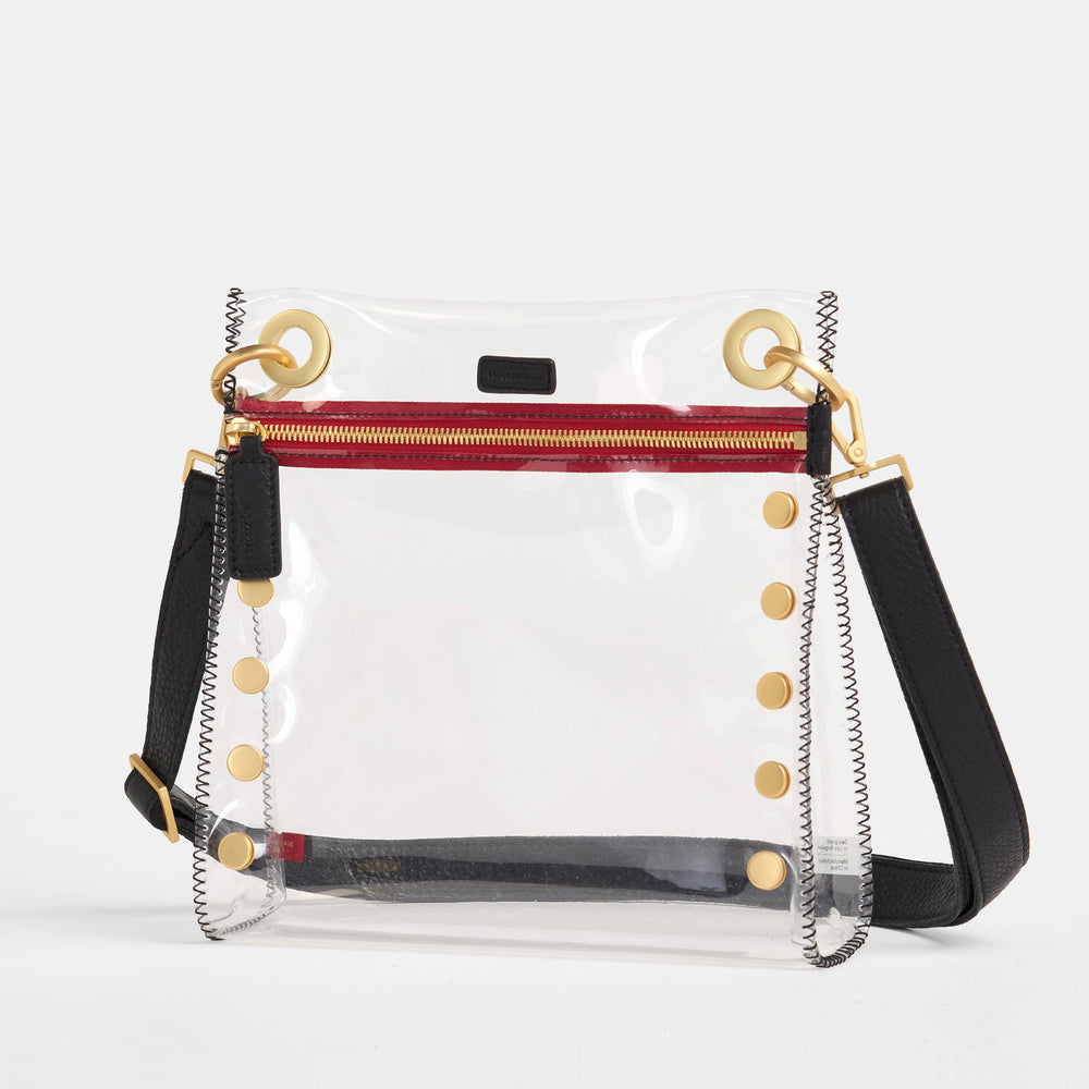 Hammitt | Women's Tony Med - Clear Black / Brushed Gold Red Zip