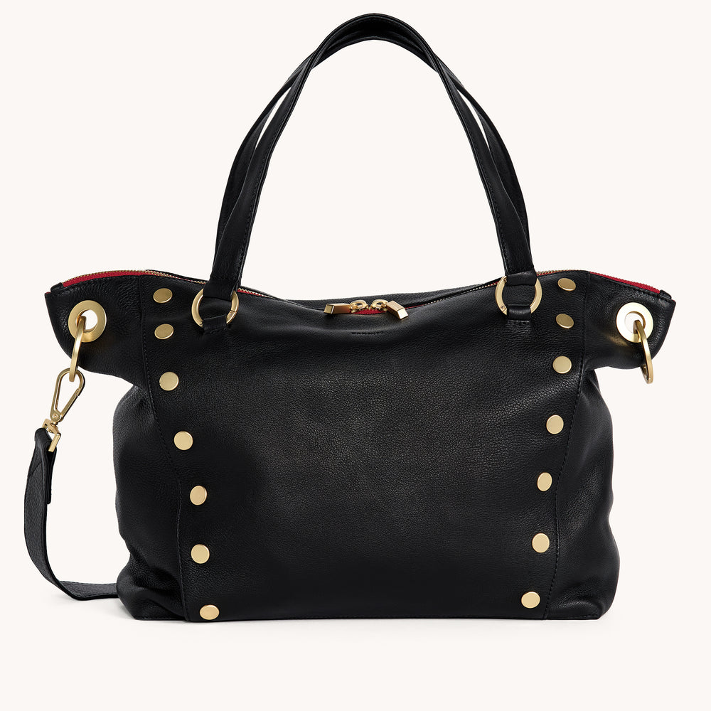 Hammitt | Women's Daniel Lrg - Black / Brushed Gold Red Zip