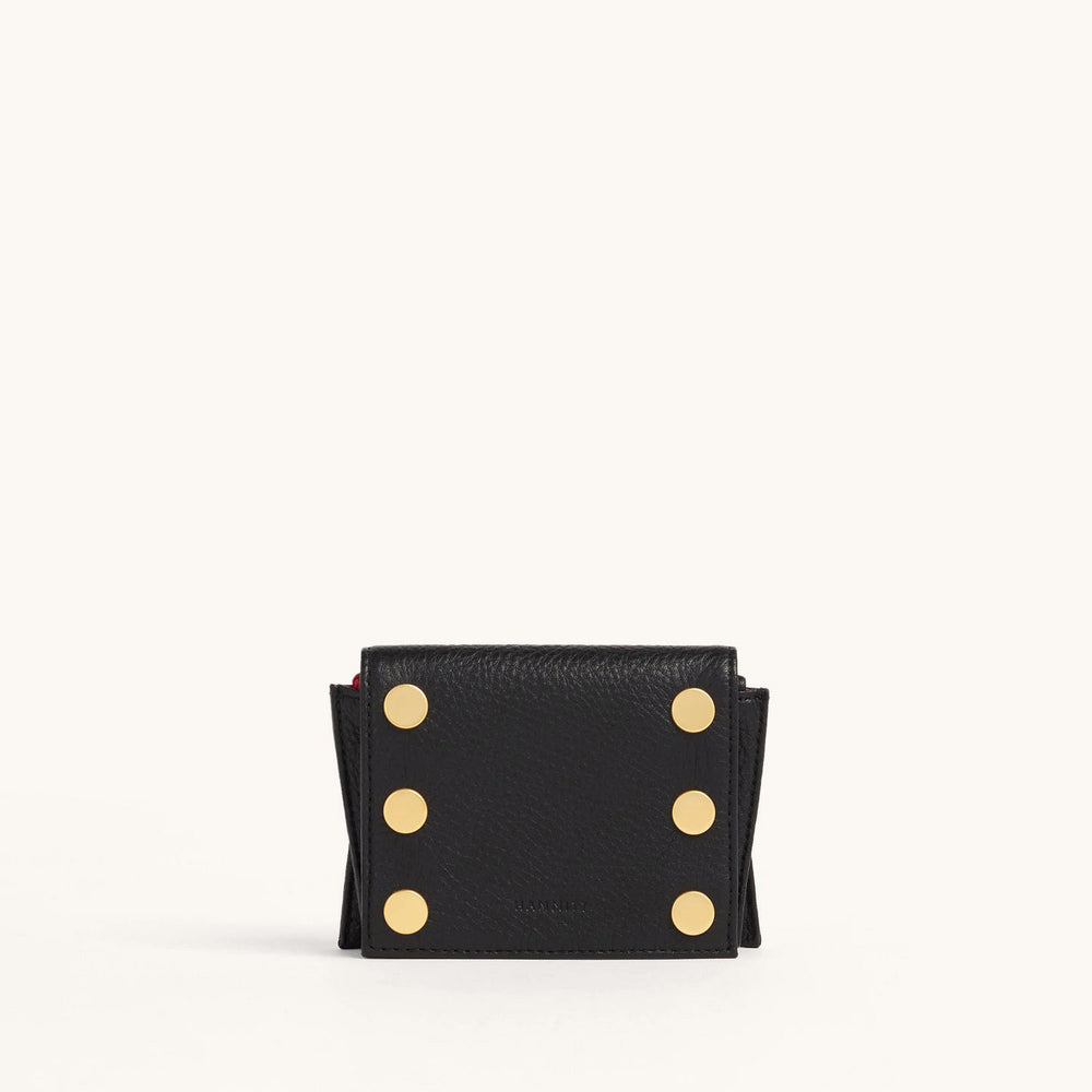 Hammitt | Women's Allen Wallet - Black / Brushed Gold Red Zip