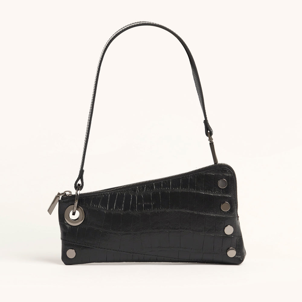 Hammitt | Women's Nash Pochette - Evening Crocco / Gunmetal