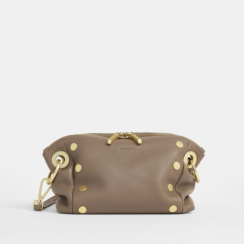 Hammitt | Women's Daniel Crossbody Clutch - Sculpted Taupe / Brushed Gold
