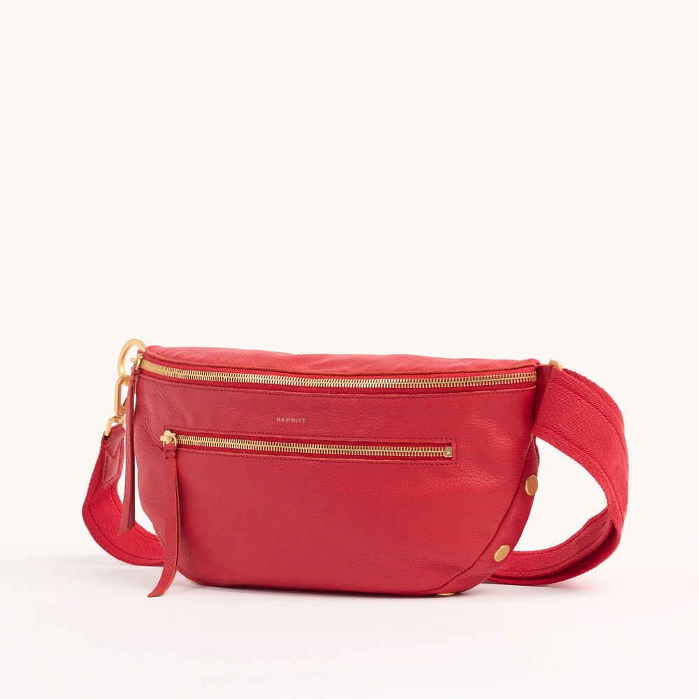 Hammitt | Women's Charles Crossbody Lrg - Poppy Red / Brushed Gold