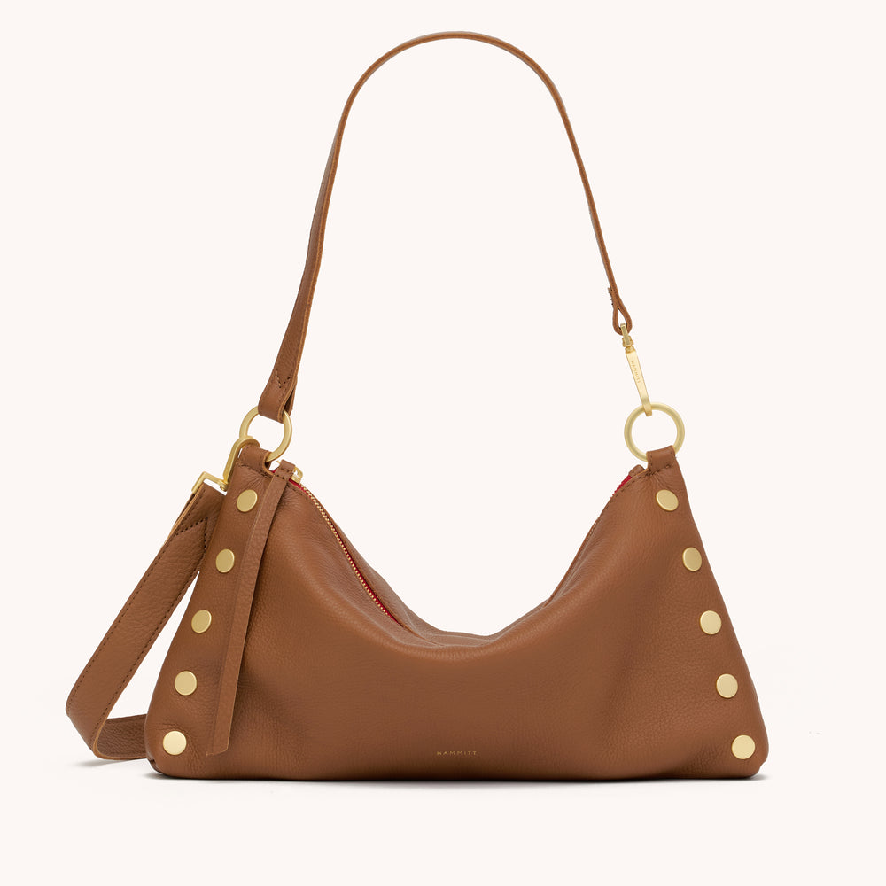 Hammitt | Women's Kyle Med - Mahogany Pebble / Brushed Gold Red Zip