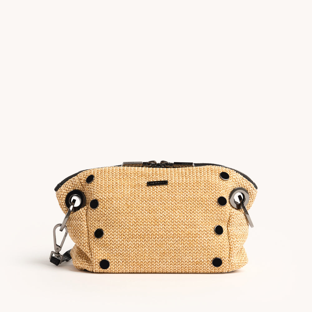 Hammitt | Women's Daniel Crossbody Clutch - Chaparral Raffia / Gunmetal