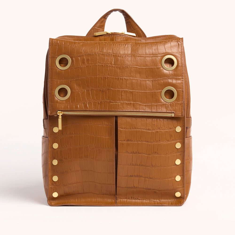 Hammitt | Women's Montana Backpack - Canyon Crocco / Brushed Gold