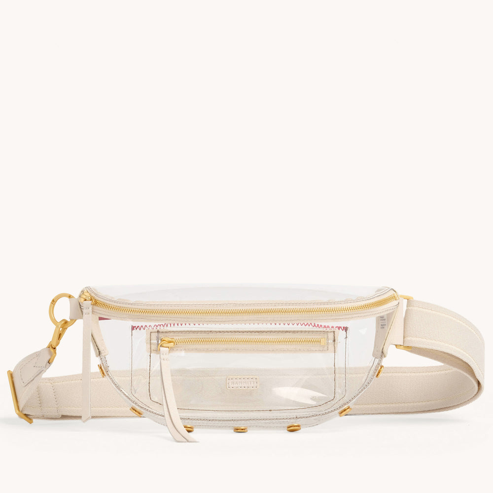 Hammitt | Women's Charles Crossbody Clear Med - Calla Lily White / Brushed Gold