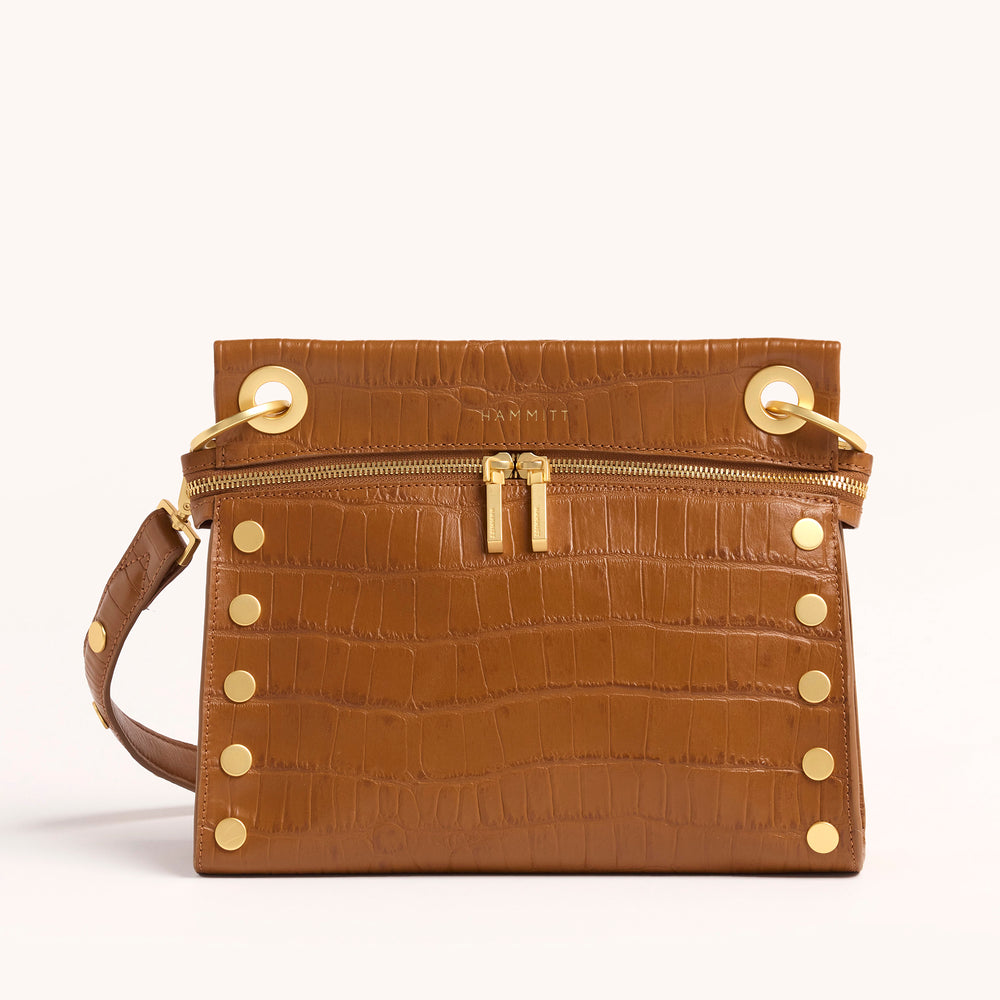 Hammitt | Women's Tony Signature Med - Canyon Crocco / Brushed Gold